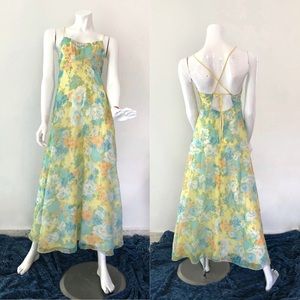 Vintage 1960’s Bright Pastel Bright Floral Dress